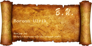 Boross Ulrik névjegykártya